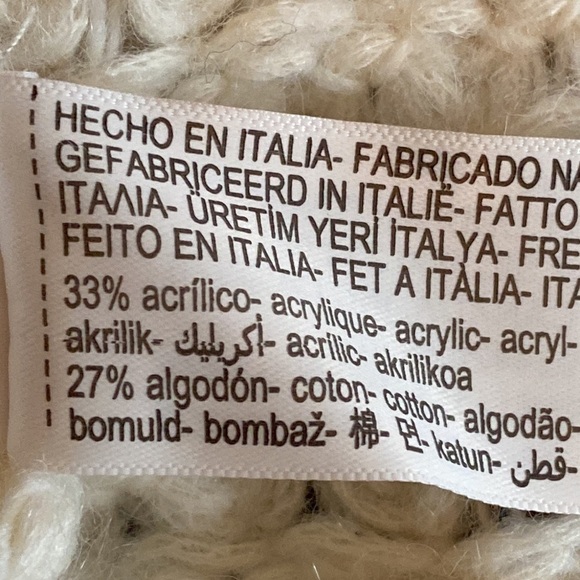 NWT. Massimo Dutti Cream Cotton/Wool Blend Open-Knit Sweater. SIze L. - Picture 9 of 10